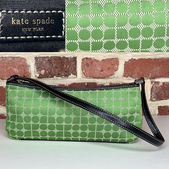 kate spade Handbags - Y2K Kate Spade Pia Baguette Purse in Green Noel Dot Pattern